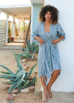 Cara Robe in Plumeti Blue