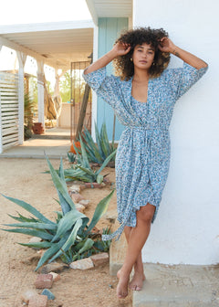 Cara Robe in Plumeti Blue