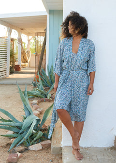 Cara Robe in Plumeti Blue