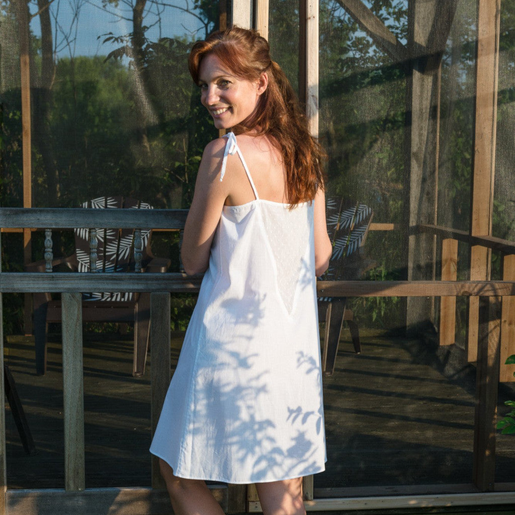 Zoe Nightie in White Cotton – Molly Pepper
