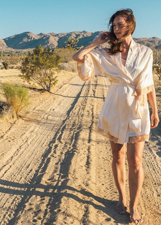 SCARLETT Robe in Blush Silk | Molly Pepper