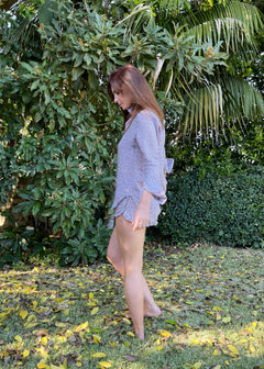 Phoebe Shorts in Linen Cress