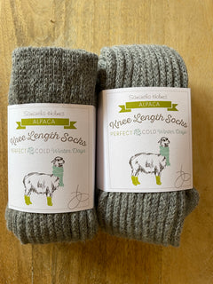 Alpaca Knee Length Socks - Light Grey