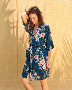 Cara Robe in Navy French Floral