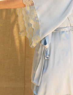 Scarlett Robe in Light Azure Charmeuse Silk